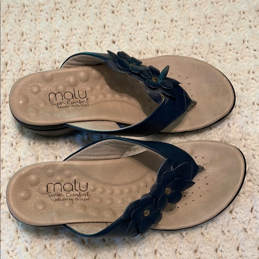 Navy Floral Women's Sandals